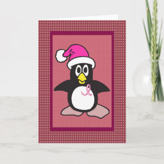 roze lintpinguïn feestdagen kaart