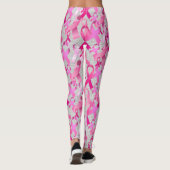 Roze lintstof toss Breast Cancer Overlevende  Leggings (Achterkant)