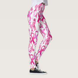 Roze lintstof toss Breast Cancer Overlevende  Leggings