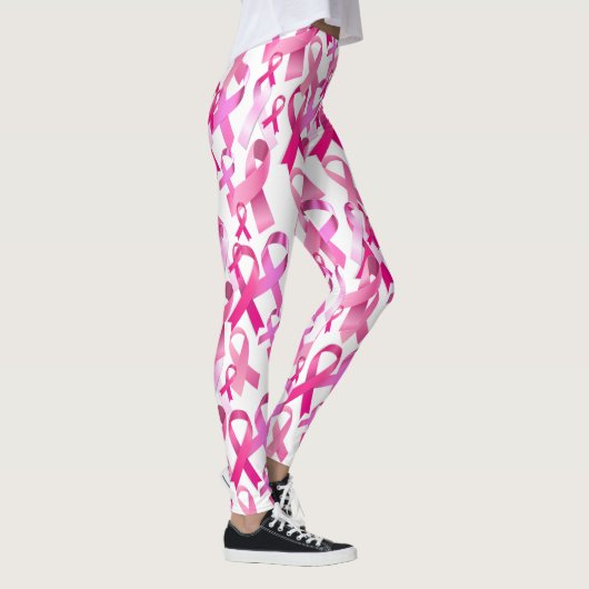Roze lintstof toss Breast Cancer Overlevende  Leggings (Rechts)