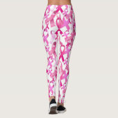 Roze lintstof toss Breast Cancer Overlevende  Leggings (Achterkant)