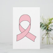 Roze linttekening briefpapier (Staand voorkant)