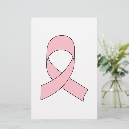 Roze linttekening briefpapier (Staand voorkant)