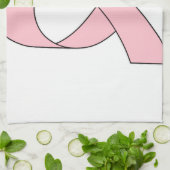 Roze linttekening theedoek (Gevouwen)