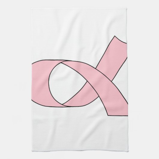 Roze linttekening theedoek (Verticaal)