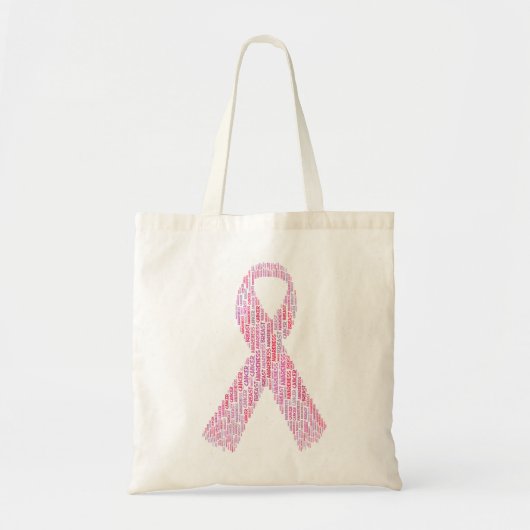 Roze linttekst - Breat Cancer Awareness Bag Tote Bag (Voorkant)