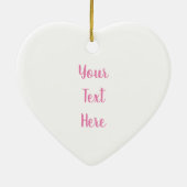 Roze lintvlinder wingt persoonlijk hart gevormd keramisch ornament (Achterkant)