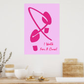 Roze lintvoetafdruk die ik voor een kure I loop Poster (Keuken)