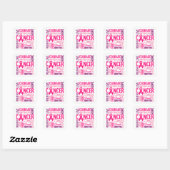Roze lintwortel Survivor Borstkanker Vierkante Sticker (Vel)