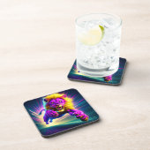 Roze lion bier onderzetter (Rechterzijde)