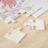Roze lion en roze dieren Puzzle Legpuzzel (Zijkant)