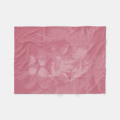 Roze lion Face Head Fleece Deken (Voorkant (Horizontaal))
