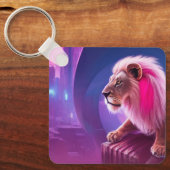 Roze lion sleutelhanger (Voorkant)