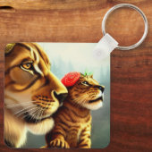 Roze lion sleutelhanger (Achterkant)