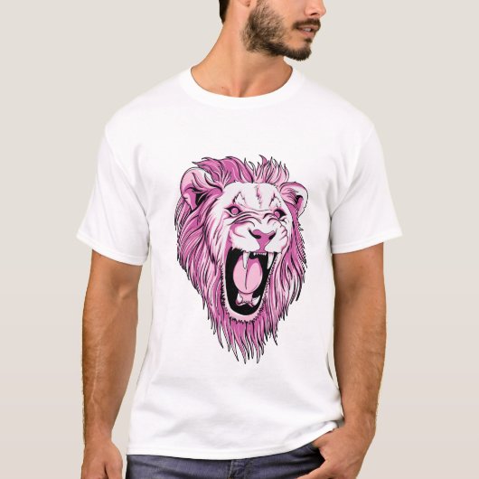 Roze lion t-shirt (Voorkant)