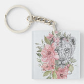 Roze lioness Acrylische Sleutelhanger (Voorkant)