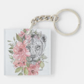 Roze lioness Acrylische Sleutelhanger (Achterkant)