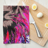 Roze lionkop - Lion Kitchen Towel Theedoek (Quarter Fold)