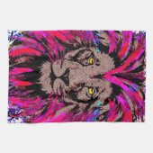 Roze lionkop - Lion Kitchen Towel Theedoek (Horizontaal)