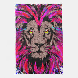 Roze lionkop - Lion Kitchen Towel Theedoek