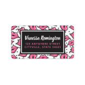 Roze lip Kiss lipstick & Beauty Distributor Custom Etiket (Voorkant)