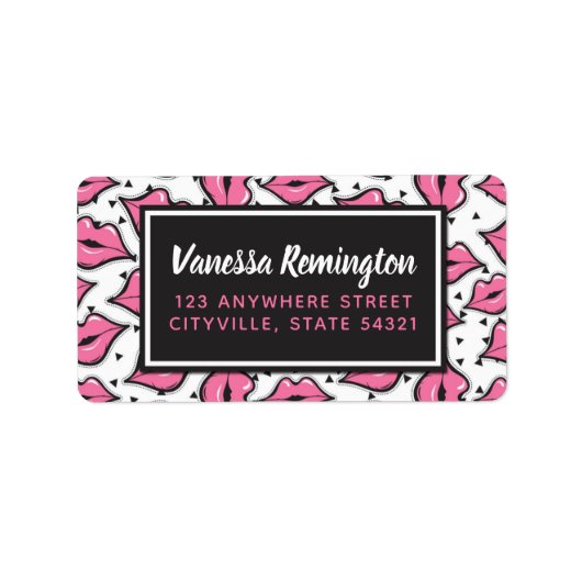 Roze lip Kiss lipstick & Beauty Distributor Custom Etiket (Voorkant)