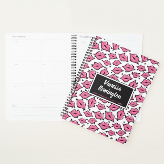 Roze lip Kiss lipstick & Beauty Distributor Custom Planner (Display)