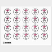 Roze Lip Kiss Lipstick & Beauty Supply Dank u Ronde Sticker (Vel)