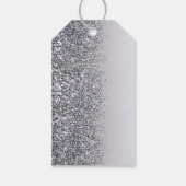 Roze lip-kus en zilverglitterige Labels Cadeaulabel (Achterkant)