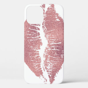  roze lip opdruk, roos goud. Case-Mate iPhone case