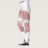roze lip opdruk, roos goud. leggings (Links)