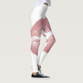 roze lip opdruk, roos goud. leggings (Rechts)