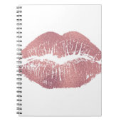 roze lip opdruk, roos goud. notitieboek (Voorkant)