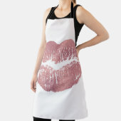  roze lip opdruk, roos goud. schort (Insitu)