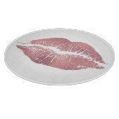  roze lip opdruk, roos goud. snijplank (Hoek)