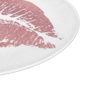  roze lip opdruk, roos goud. snijplank (Hoek)