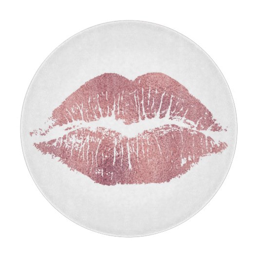  roze lip opdruk, roos goud. snijplank (Voorkant)