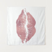  roze lip opdruk, roos goud. wandkleed (Voorkant (horizontaal))