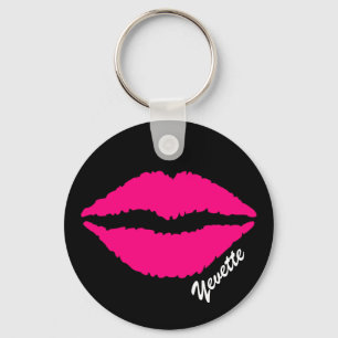 Roze lip Print Custom Sleutelhanger