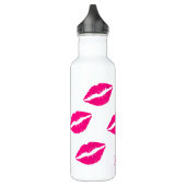 Roze lip-Prints Waterfles (Links)