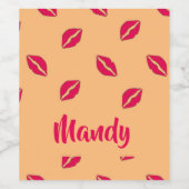 Roze lippatroon wijn etiket (Enkel label)