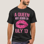 Roze Lippen - 13 juli 13th T-shirt (Voorkant)