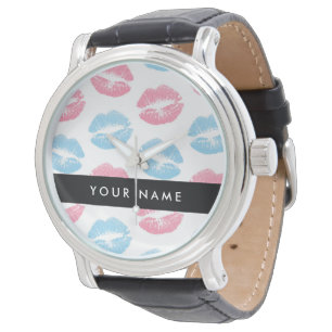 Roze Lippen, Blauwe Lippen, Kus, Je Naam, Personal Horloge