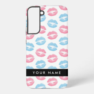 Roze Lippen, Blauwe Lippen, Kus, Je Naam, Personal Samsung Galaxy Hoesje