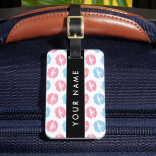 Roze lippen, blauwe lippen, kus, Jouw naam, person Bagagelabel