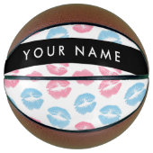 Roze lippen, blauwe lippen, kus, Jouw naam, person Basketbal (Voorkant)