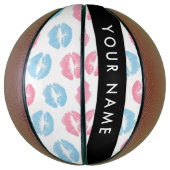 Roze lippen, blauwe lippen, kus, Jouw naam, person Basketbal (Verticaal)