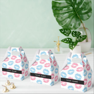 Roze lippen, blauwe lippen, kus, Jouw naam, person Bedankdoosjes