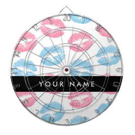 Roze lippen, blauwe lippen, kus, Jouw naam, person Dartbord