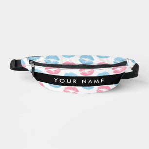 Roze lippen, blauwe lippen, kus, Jouw naam, person Heuptasje